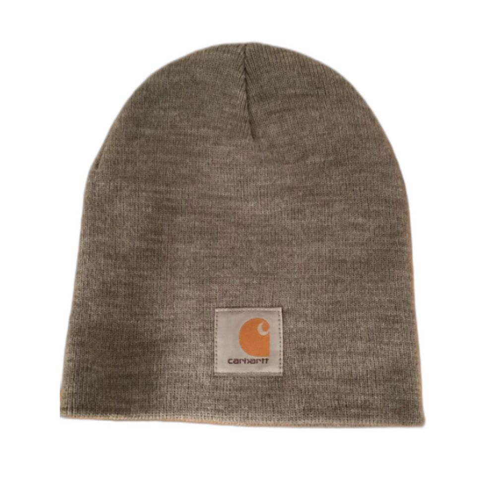 Classic heather gray Carhartt Knit Logo Patch Beanie